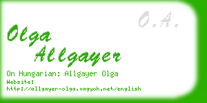 olga allgayer business card